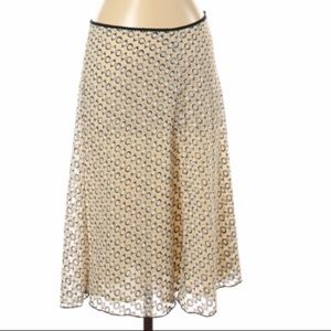 Max Studio Skirt Lace Overlay Lined Tan Black S